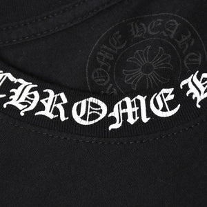 極美品 CHROME HEARTS クロムハーツ Tシャツ 半袖Tシャツ ネックロゴ ポケットロゴ ブラック ホワイト サイズM 中古 4a008297