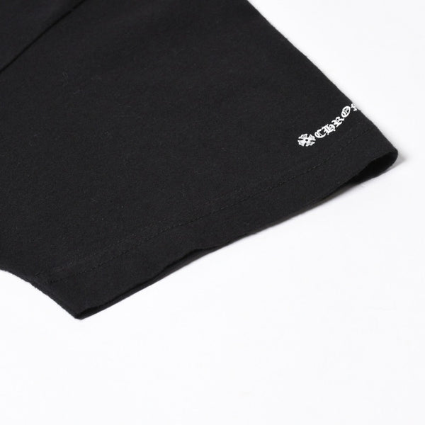 極美品 CHROME HEARTS クロムハーツ Tシャツ 半袖Tシャツ ネックロゴ ポケットロゴ ブラック ホワイト サイズM 中古 4a008297