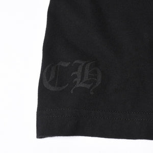 極美品 CHROME HEARTS クロムハーツ Tシャツ 半袖Tシャツ ネックロゴ ポケットロゴ ブラック ホワイト サイズM 中古 4a008297