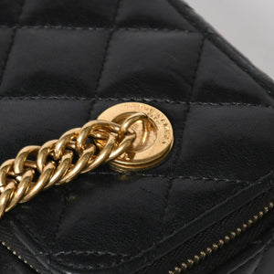 極美品 CHANEL シャネル バニティ チェーンショルダーバッグ ブラック ゴールド金具 ラムスキン ランダム番台 中古 4a008196