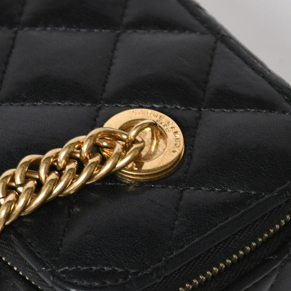 極美品 CHANEL シャネル バニティ チェーンショルダーバッグ ブラック ゴールド金具 ラムスキン ランダム番台 中古 4a008196