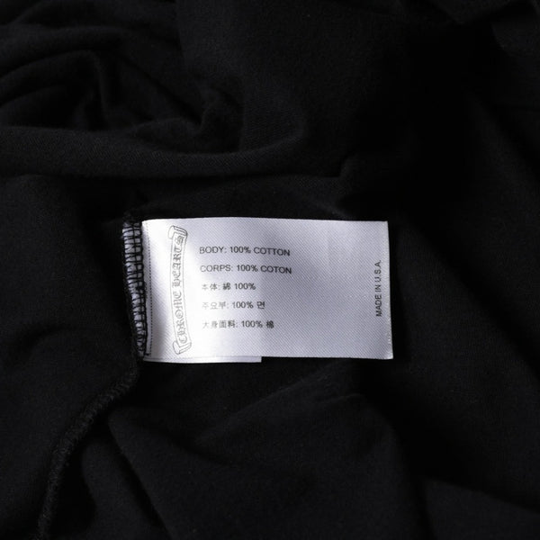 極美品 CHROME HEARTS クロムハーツ Tシャツ 半袖Tシャツ ネックロゴ ポケットロゴ ブラック ホワイト サイズM 中古 4a008297