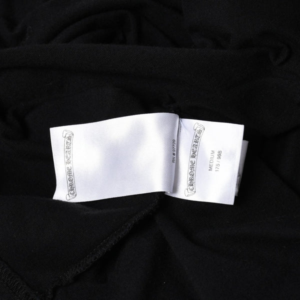 極美品 CHROME HEARTS クロムハーツ Tシャツ 半袖Tシャツ ネックロゴ ポケットロゴ ブラック ホワイト サイズM 中古 4a008297