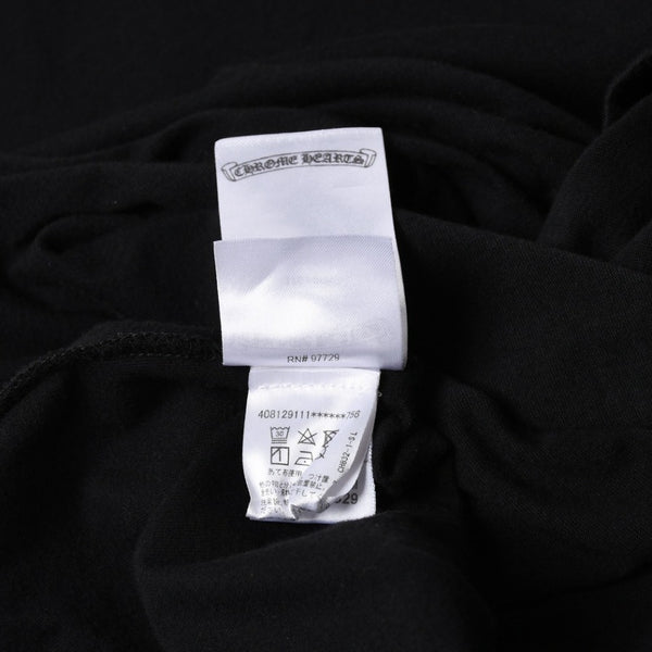 極美品 CHROME HEARTS クロムハーツ Tシャツ 半袖Tシャツ ネックロゴ ポケットロゴ ブラック ホワイト サイズM 中古 4a008297