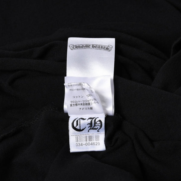 極美品 CHROME HEARTS クロムハーツ Tシャツ 半袖Tシャツ ネックロゴ ポケットロゴ ブラック ホワイト サイズM 中古 4a008297
