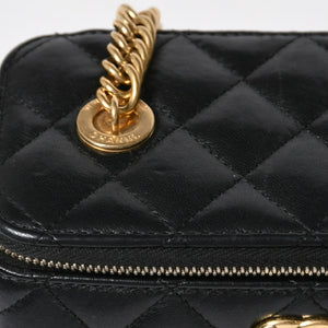 極美品 CHANEL シャネル バニティ チェーンショルダーバッグ ブラック ゴールド金具 ラムスキン ランダム番台 中古 4a008196
