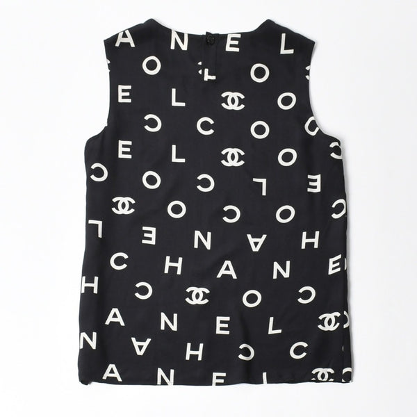極美品 CHANEL シャネル ワンピース トップス サイズ42 Black ブラック White ホワイト P07947V05558 中古 4a008356