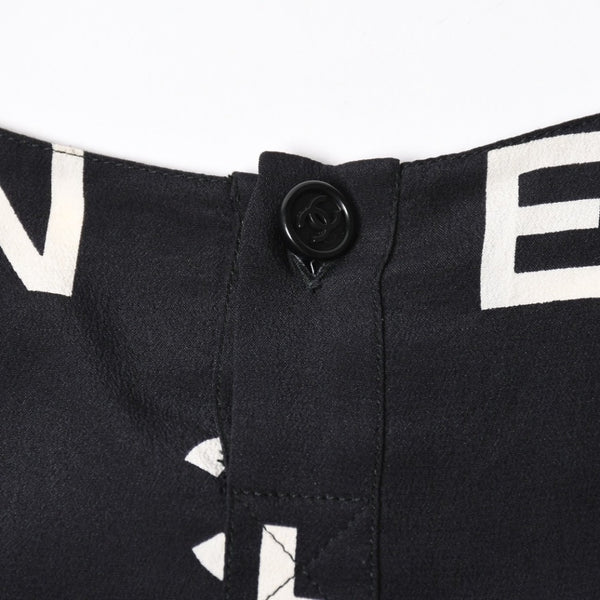 極美品 CHANEL シャネル ワンピース トップス サイズ42 Black ブラック White ホワイト P07947V05558 中古 4a008356