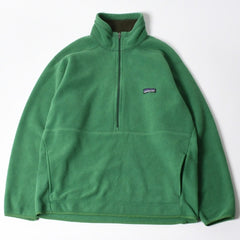 極美品 Patagonia パタゴニア ハーフジップ フリース プルオーバー グリーン シンチラ マースピアル 中古 4a008431