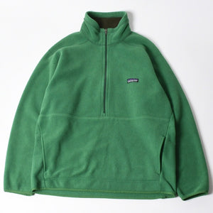極美品 Patagonia パタゴニア ハーフジップ フリース プルオーバー グリーン シンチラ マースピアル 中古 4a008431