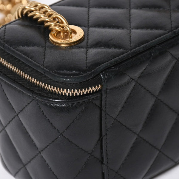 極美品 CHANEL シャネル バニティ チェーンショルダーバッグ ブラック ゴールド金具 ラムスキン ランダム番台 中古 4a008196