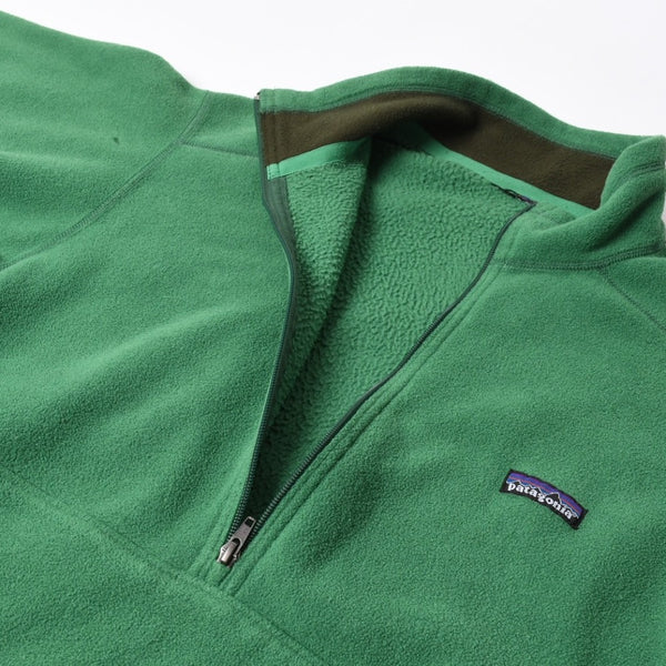 極美品 Patagonia パタゴニア ハーフジップ フリース プルオーバー グリーン シンチラ マースピアル 中古 4a008431