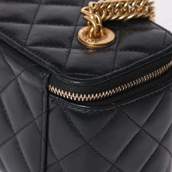 極美品 CHANEL シャネル バニティ チェーンショルダーバッグ ブラック ゴールド金具 ラムスキン ランダム番台 中古 4a008196