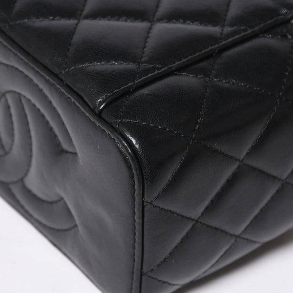 極美品 CHANEL シャネル バニティ チェーンショルダーバッグ ブラック ゴールド金具 ラムスキン ランダム番台 中古 4a008196