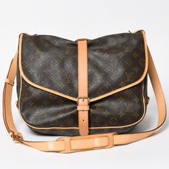極美品 LOUIS VUITTON ルイヴィトン Saumur 35 ソミュール35 ショルダーバッグ M42254 モノグラム ゴールド金具 旧型 中古 4a004187