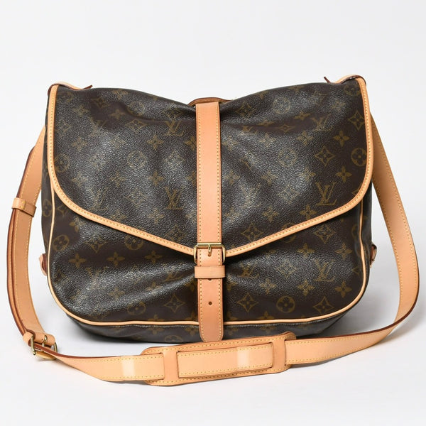 極美品 LOUIS VUITTON ルイヴィトン Saumur 35 ソミュール35 ショルダーバッグ M42254 モノグラム ゴールド金具 旧型 中古 4a004187
