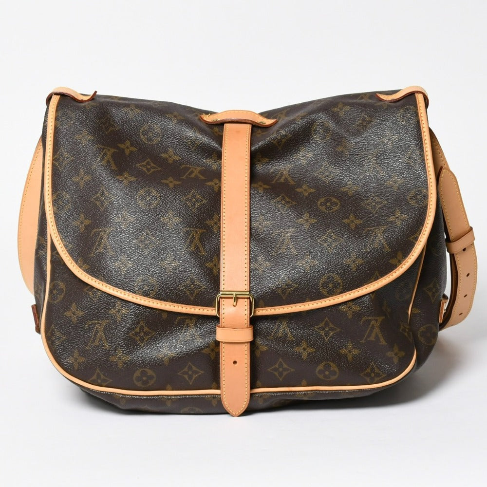 極美品 LOUIS VUITTON ルイヴィトン Saumur 35 ソミュール35 ショルダーバッグ M42254 モノグラム ゴールド金具 旧型 中古 4a004187
