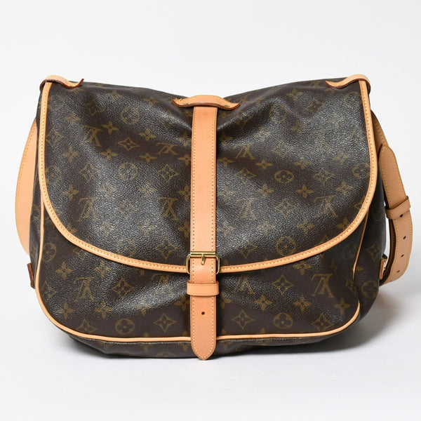 極美品 LOUIS VUITTON ルイヴィトン Saumur 35 ソミュール35 ショルダーバッグ M42254 モノグラム ゴールド金具 旧型 中古 4a004187
