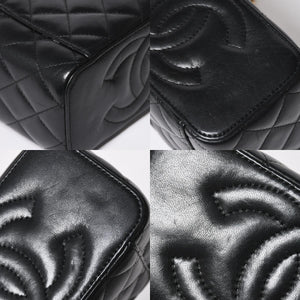 極美品 CHANEL シャネル バニティ チェーンショルダーバッグ ブラック ゴールド金具 ラムスキン ランダム番台 中古 4a008196