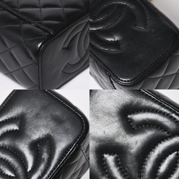 極美品 CHANEL シャネル バニティ チェーンショルダーバッグ ブラック ゴールド金具 ラムスキン ランダム番台 中古 4a008196