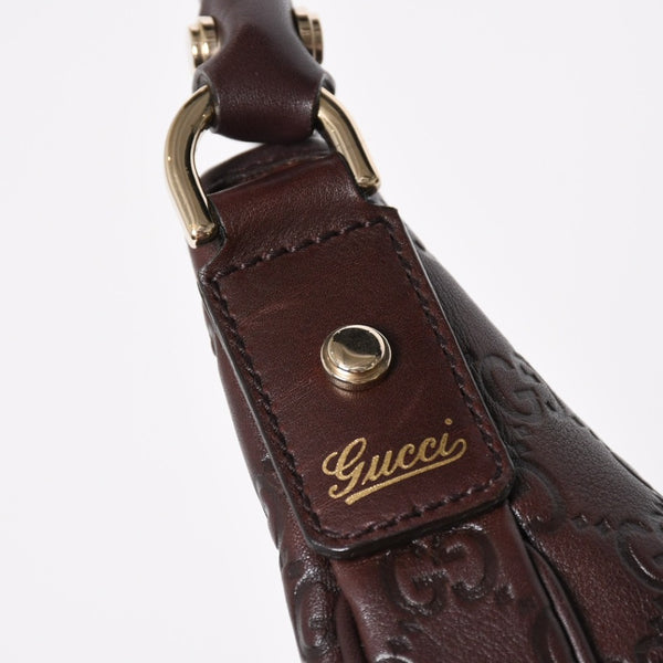 極美品 GUCCI グッチ ワンショルダーバッグ ハンドバッグ 130738 イタリア製 グッチシマレザー ブラウン ゴールド金具 中古 4a008265
