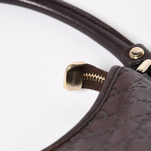 極美品 GUCCI グッチ ワンショルダーバッグ ハンドバッグ 130738 イタリア製 グッチシマレザー ブラウン ゴールド金具 中古 4a008265