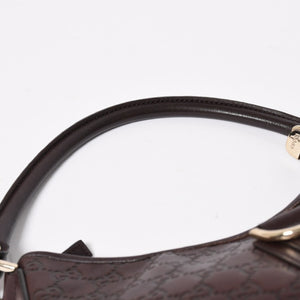 極美品 GUCCI グッチ ワンショルダーバッグ ハンドバッグ 130738 イタリア製 グッチシマレザー ブラウン ゴールド金具 中古 4a008265
