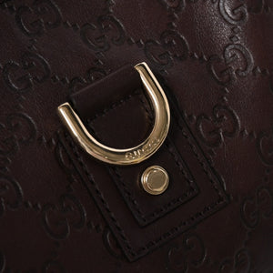 極美品 GUCCI グッチ ワンショルダーバッグ ハンドバッグ 130738 イタリア製 グッチシマレザー ブラウン ゴールド金具 中古 4a008265