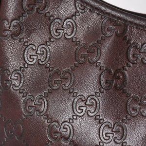 極美品 GUCCI グッチ ワンショルダーバッグ ハンドバッグ 130738 イタリア製 グッチシマレザー ブラウン ゴールド金具 中古 4a008265
