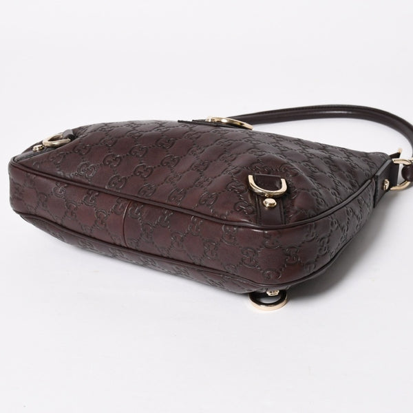 極美品 GUCCI グッチ ワンショルダーバッグ ハンドバッグ 130738 イタリア製 グッチシマレザー ブラウン ゴールド金具 中古 4a008265