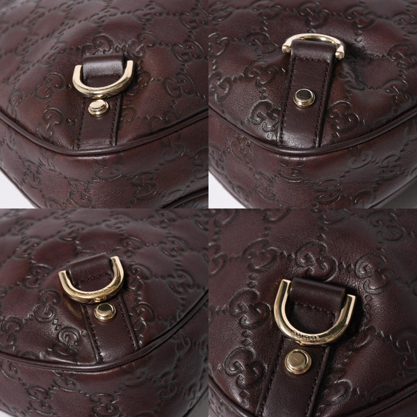 極美品 GUCCI グッチ ワンショルダーバッグ ハンドバッグ 130738 イタリア製 グッチシマレザー ブラウン ゴールド金具 中古 4a008265