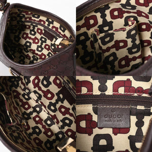 極美品 GUCCI グッチ ワンショルダーバッグ ハンドバッグ 130738 イタリア製 グッチシマレザー ブラウン ゴールド金具 中古 4a008265