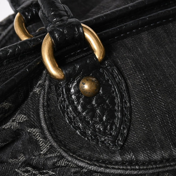 極美品 LOUIS VUITTON ルイヴィトン ネオカヴィMM ハンドバッグ M95351 モノグラム デニム ブラック 2WAY ゴールド金具 中古 4a008277