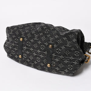 極美品 LOUIS VUITTON ルイヴィトン ネオカヴィMM ハンドバッグ M95351 モノグラム デニム ブラック 2WAY ゴールド金具 中古 4a008277