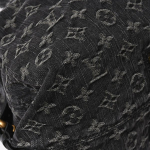 極美品 LOUIS VUITTON ルイヴィトン ネオカヴィMM ハンドバッグ M95351 モノグラム デニム ブラック 2WAY ゴールド金具 中古 4a008277