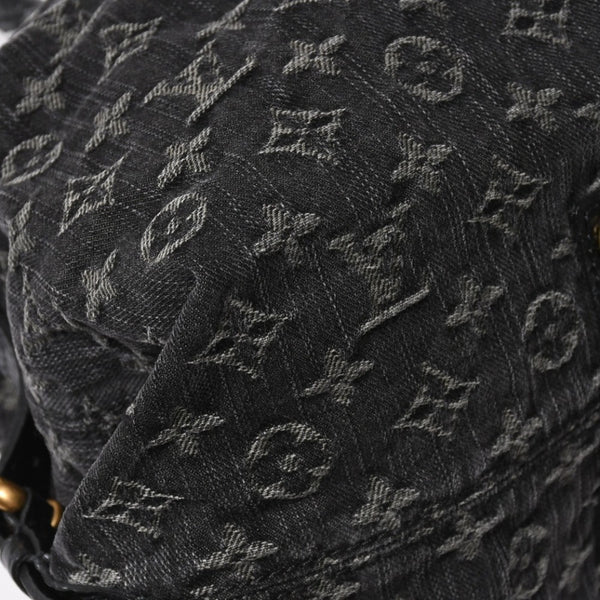 極美品 LOUIS VUITTON ルイヴィトン ネオカヴィMM ハンドバッグ M95351 モノグラム デニム ブラック 2WAY ゴールド金具 中古 4a008277