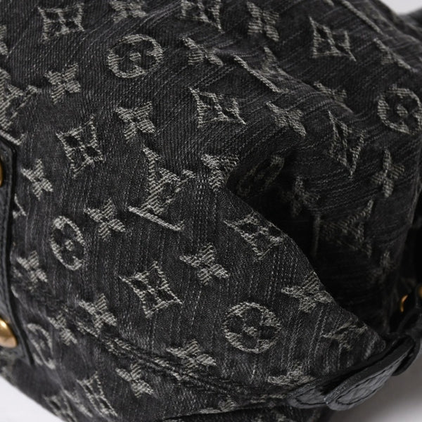 極美品 LOUIS VUITTON ルイヴィトン ネオカヴィMM ハンドバッグ M95351 モノグラム デニム ブラック 2WAY ゴールド金具 中古 4a008277