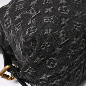 極美品 LOUIS VUITTON ルイヴィトン ネオカヴィMM ハンドバッグ M95351 モノグラム デニム ブラック 2WAY ゴールド金具 中古 4a008277