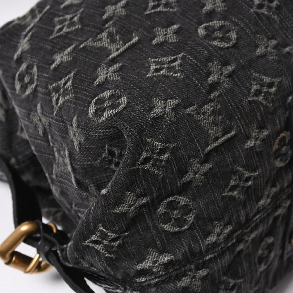 極美品 LOUIS VUITTON ルイヴィトン ネオカヴィMM ハンドバッグ M95351 モノグラム デニム ブラック 2WAY ゴールド金具 中古 4a008277