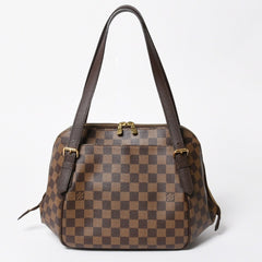 新品同様品 LOUIS VUITTON ルイヴィトン べレムMM ダミエ ブラウン ゴールド金具 N51174 ハンドバッグ 中古 4a008239