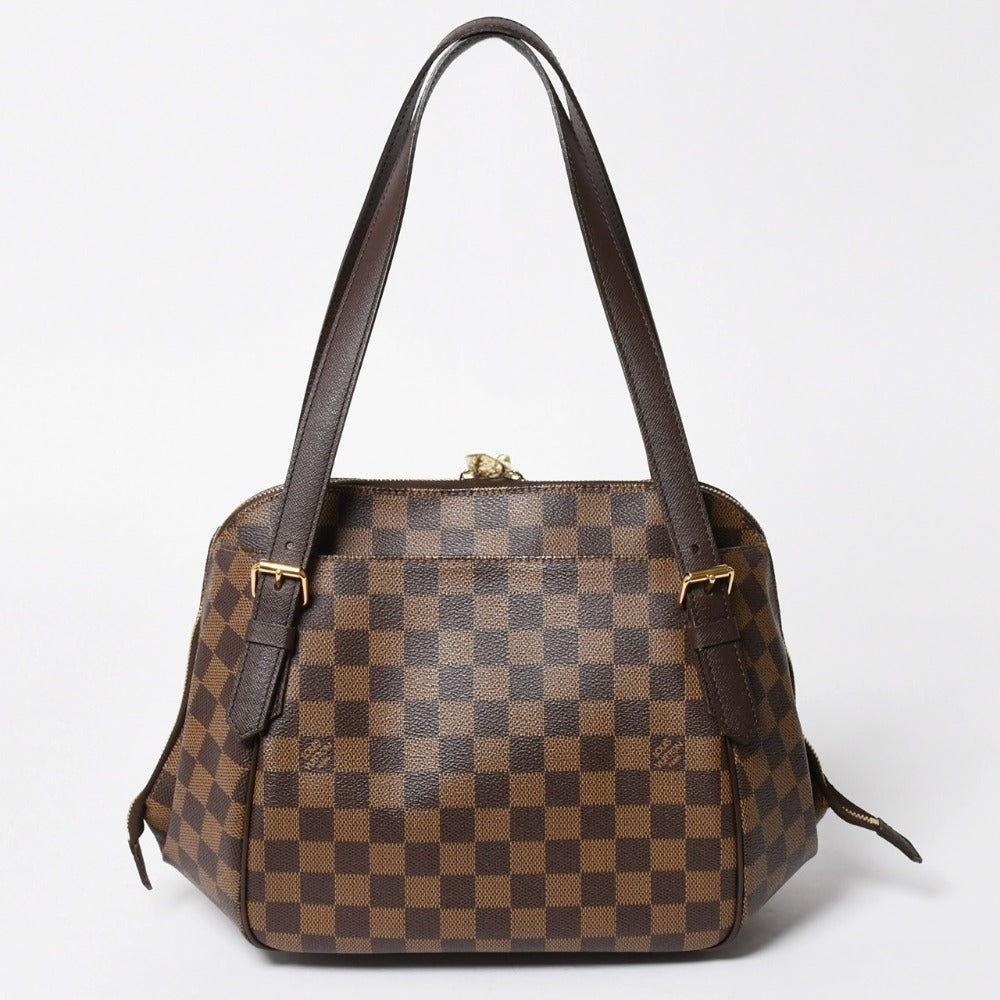 新品同様品 LOUIS VUITTON ルイヴィトン べレムMM ダミエ ブラウン ゴールド金具 N51174 ハンドバッグ 中古 4a008239