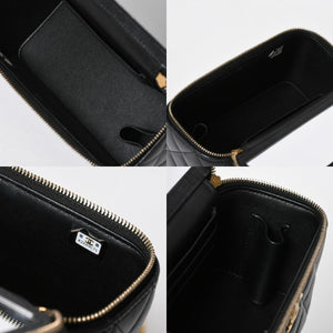 極美品 CHANEL シャネル バニティ チェーンショルダーバッグ ブラック ゴールド金具 ラムスキン ランダム番台 中古 4a008196