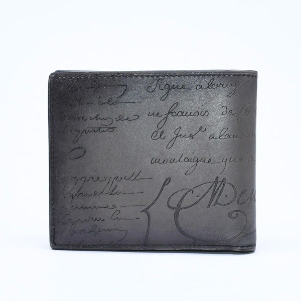 極美品 Berluti ベルルッティ 二つ折り財布 ウォレット ヴェネチア スクリット べルルティ レザー グレー 中古 4a008302