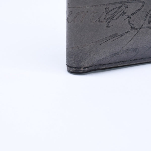 極美品 Berluti ベルルッティ 二つ折り財布 ウォレット ヴェネチア スクリット べルルティ レザー グレー 中古 4a008302