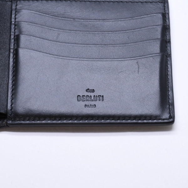 極美品 Berluti ベルルッティ 二つ折り財布 ウォレット ヴェネチア スクリット べルルティ レザー グレー 中古 4a008302