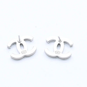 CHANEL シャネル ココマーク スタッドピアス 重量約3.98g B11P刻印 メタル シルバー ラインストーン 両耳用 美品 中古 4a007102