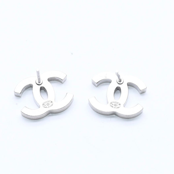 CHANEL シャネル ココマーク スタッドピアス 重量約3.98g B11P刻印 メタル シルバー ラインストーン 両耳用 美品 中古 4a007102
