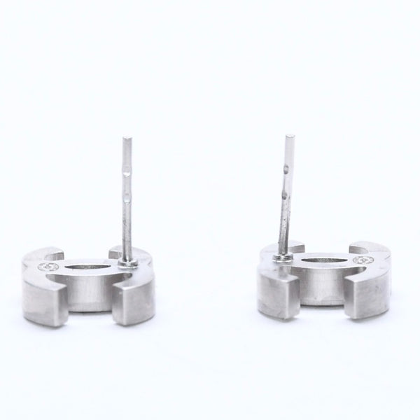 CHANEL シャネル ココマーク スタッドピアス 重量約3.98g B11P刻印 メタル シルバー ラインストーン 両耳用 美品 中古 4a007102