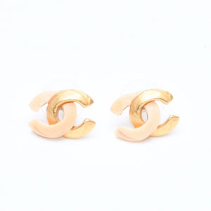 極美品 CHANEL シャネル ココマーク ピアス 重量約3.99g 00T刻印 GP メタル ゴールド アイボリー 両耳用 中古 4a007104