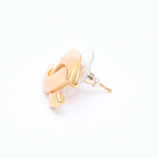 極美品 CHANEL シャネル ココマーク ピアス 重量約3.99g 00T刻印 GP メタル ゴールド アイボリー 両耳用 中古 4a007104